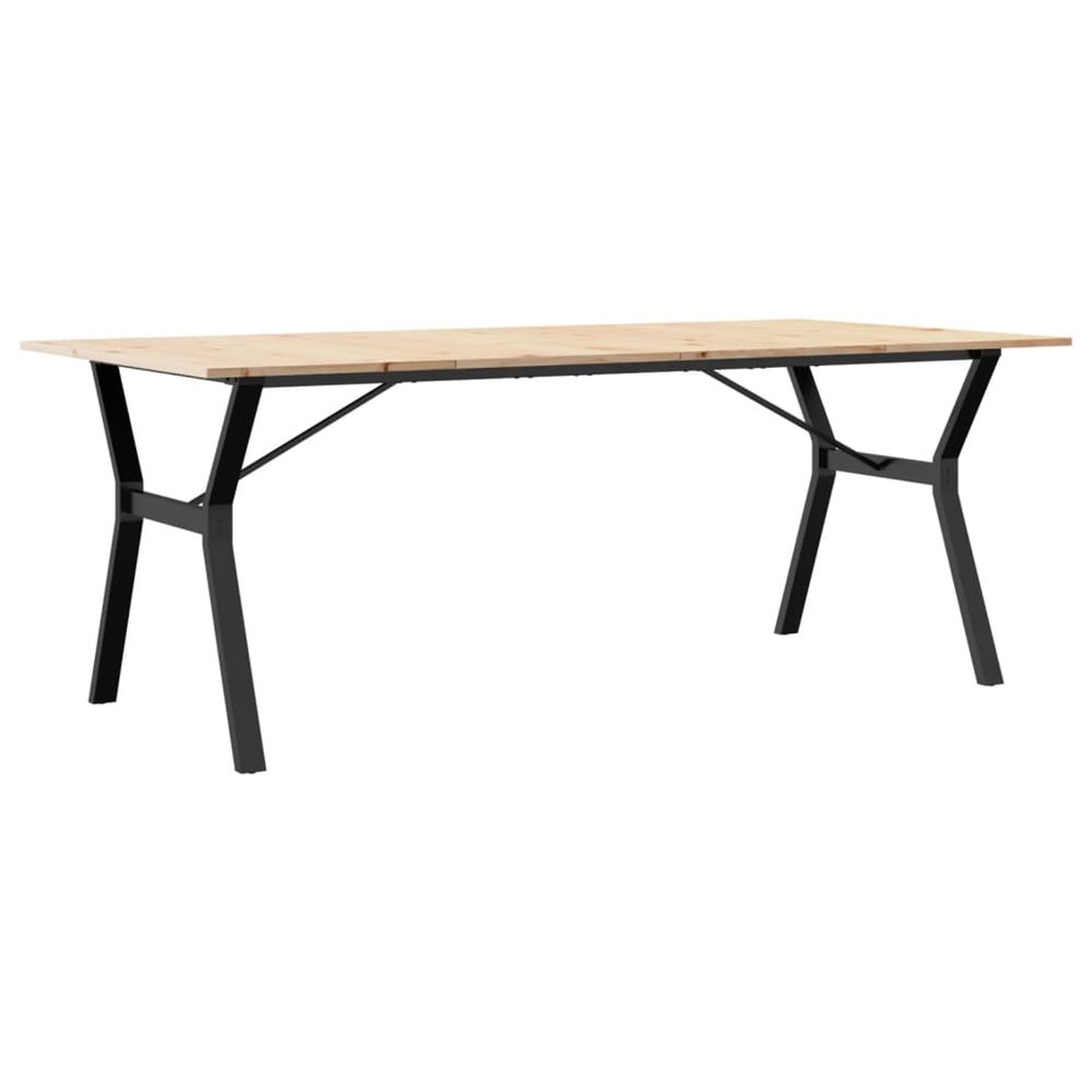 Table à manger cadre en y 200x100x75cm bois de pin massif acier