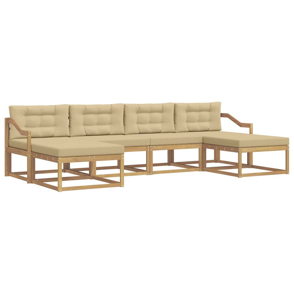 Ensemble de canapés d'extérieur 6 pc blanc et beige