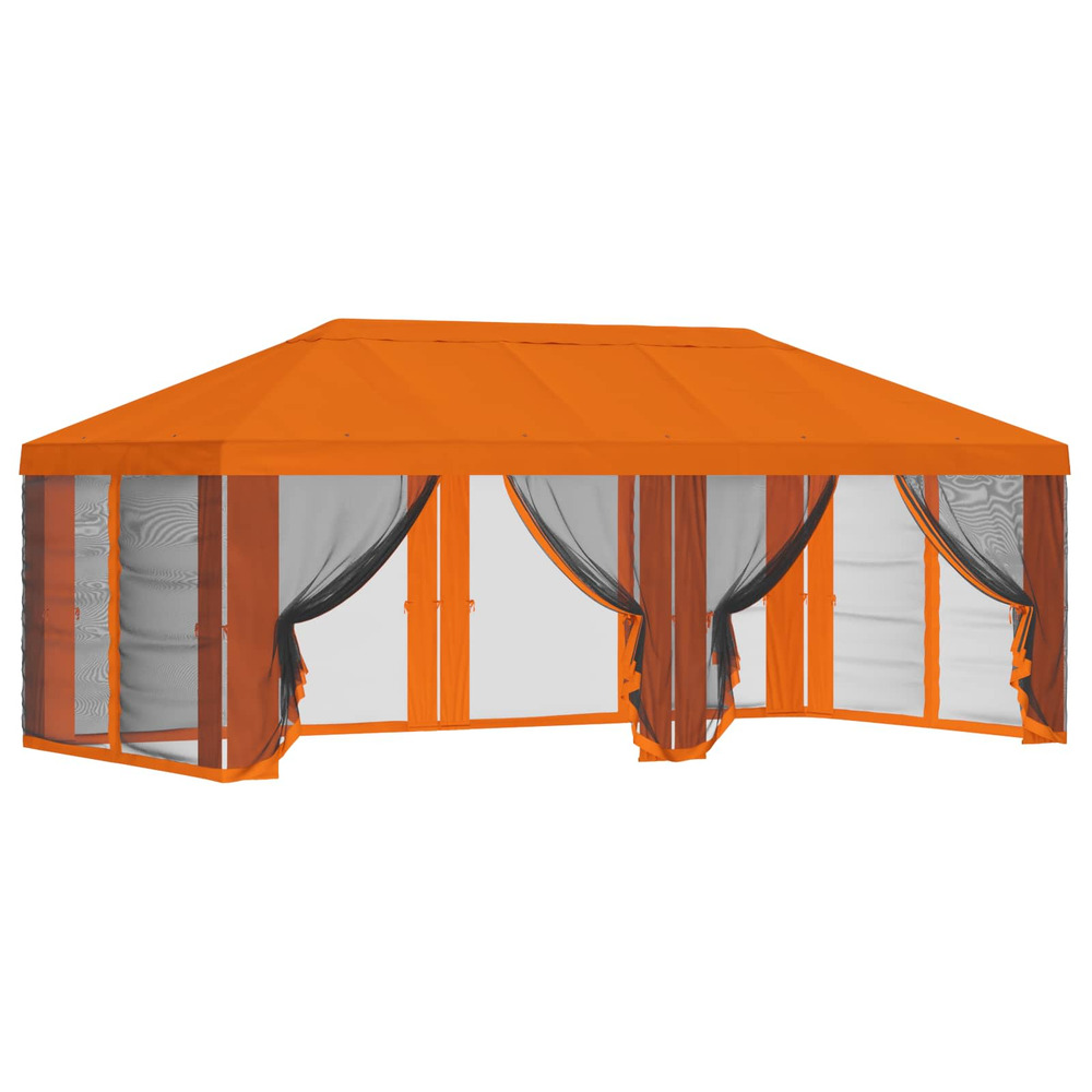 Housse de tonnelle avec murs latéraux 6 x 3 m orange polyester