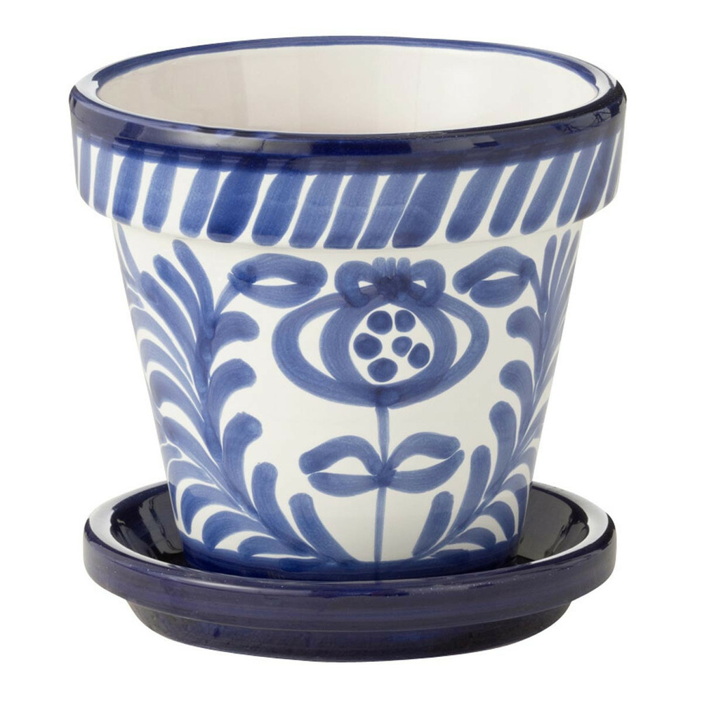 Pot avec soucoupe en céramique 