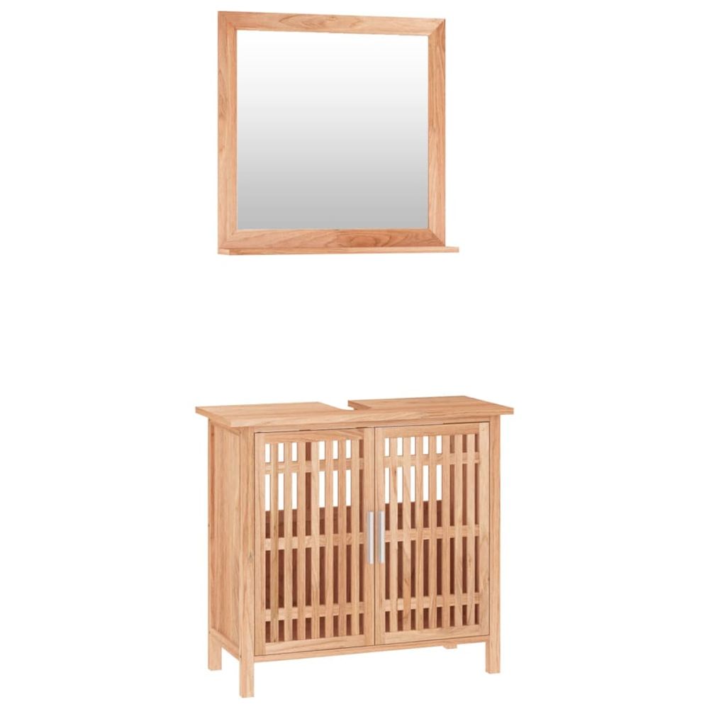 Ensemble de meubles de salle de bain 2 pcs bois massif de noyer
