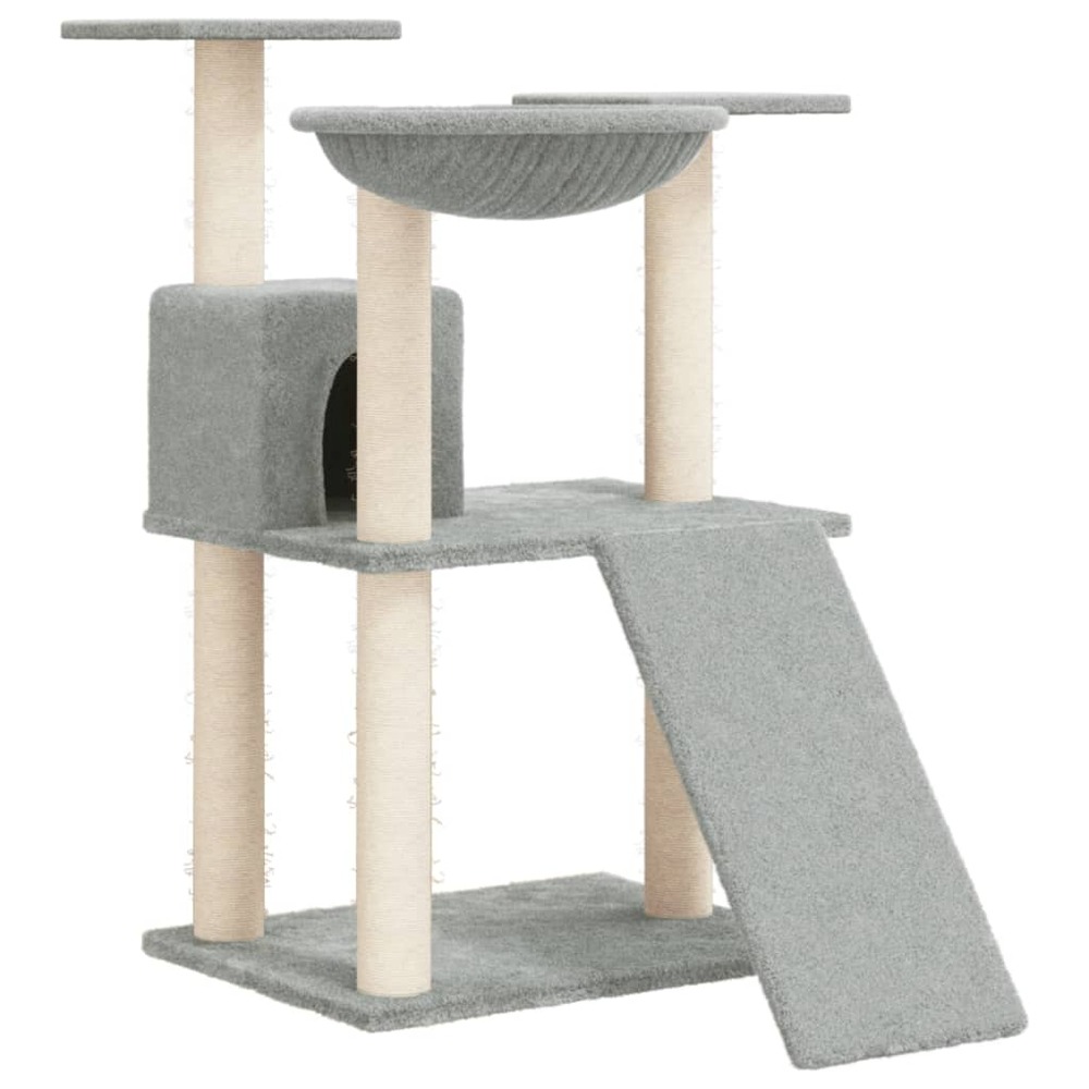 Arbre à chat meuble tour grimper jouet grattage grattoir escalade plateforme avec griffoirs en sisal clair 83 cm gris 02_0022
