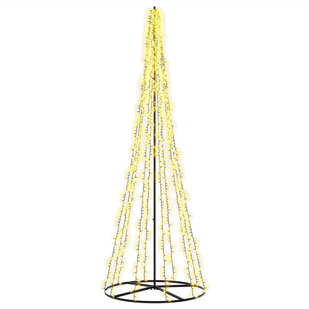 Arbre de noël led 285 cm 1550 led blanc chaud acier noir