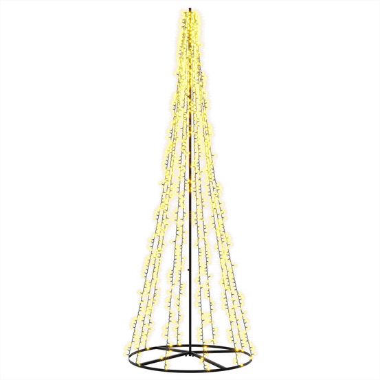 Arbre de noël led 285 cm 1550 led blanc chaud acier noir