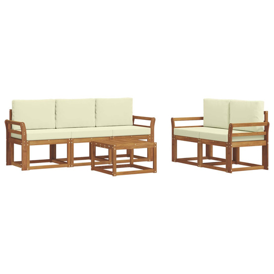 Ensemble de canapés d'extérieur 6 pcs naturel et crème