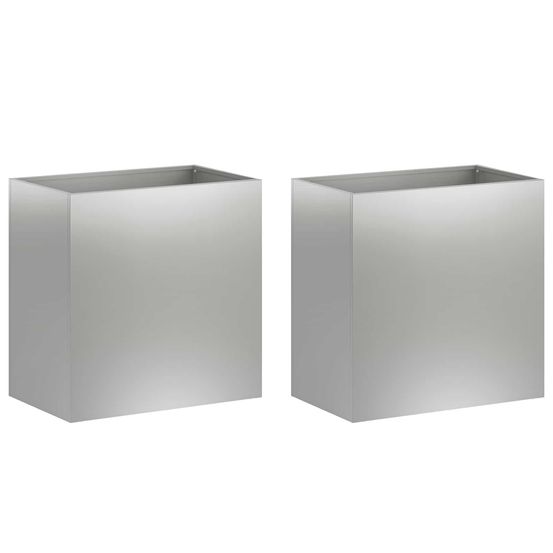 Cache-pot de jardin 2 pc argenté 50 x 30 x 50 cm