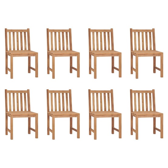 Chaises de jardin lot de 8 avec coussins bois de teck massif