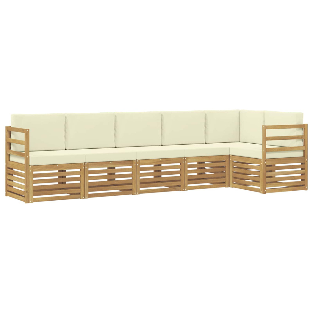 Ensemble de canapé d'angle avec coussin 6 pcs blanc et crème