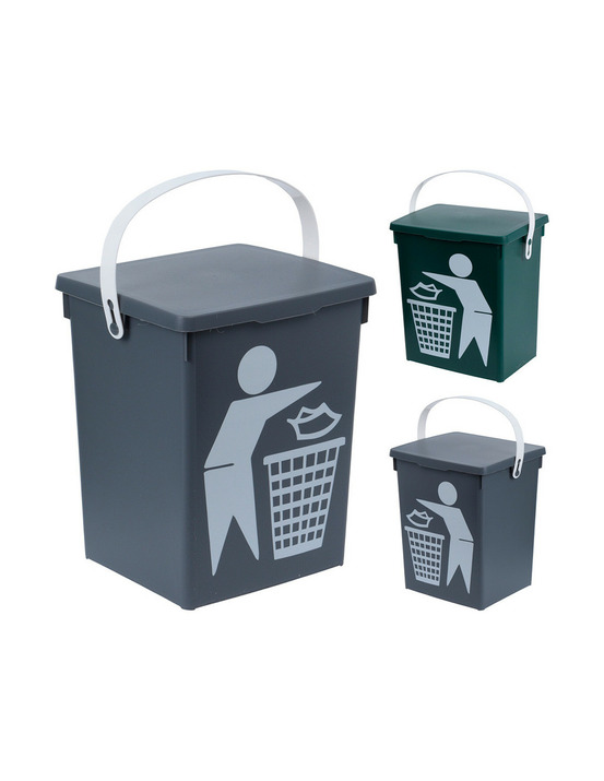 Poubelle 5 litres couleurs assorties 18x16.5x23.5cm