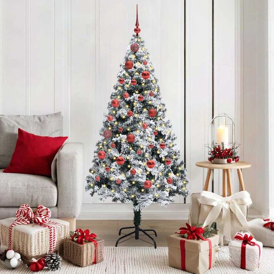 Sapin de noël artificiel élancé led pvc pour salon et fêtes vert 150 cm