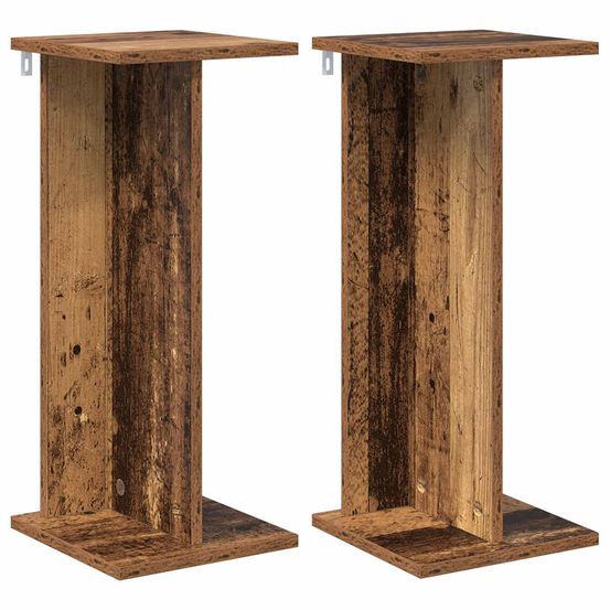 Support de plante 2 pièces bois ancien 25 x 25,5 x 60,5 cm
