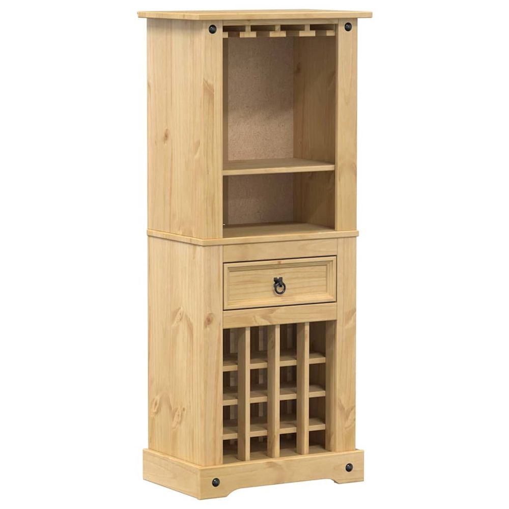 Casier à vin corona 56x35x134,5 cm bois massif de pin