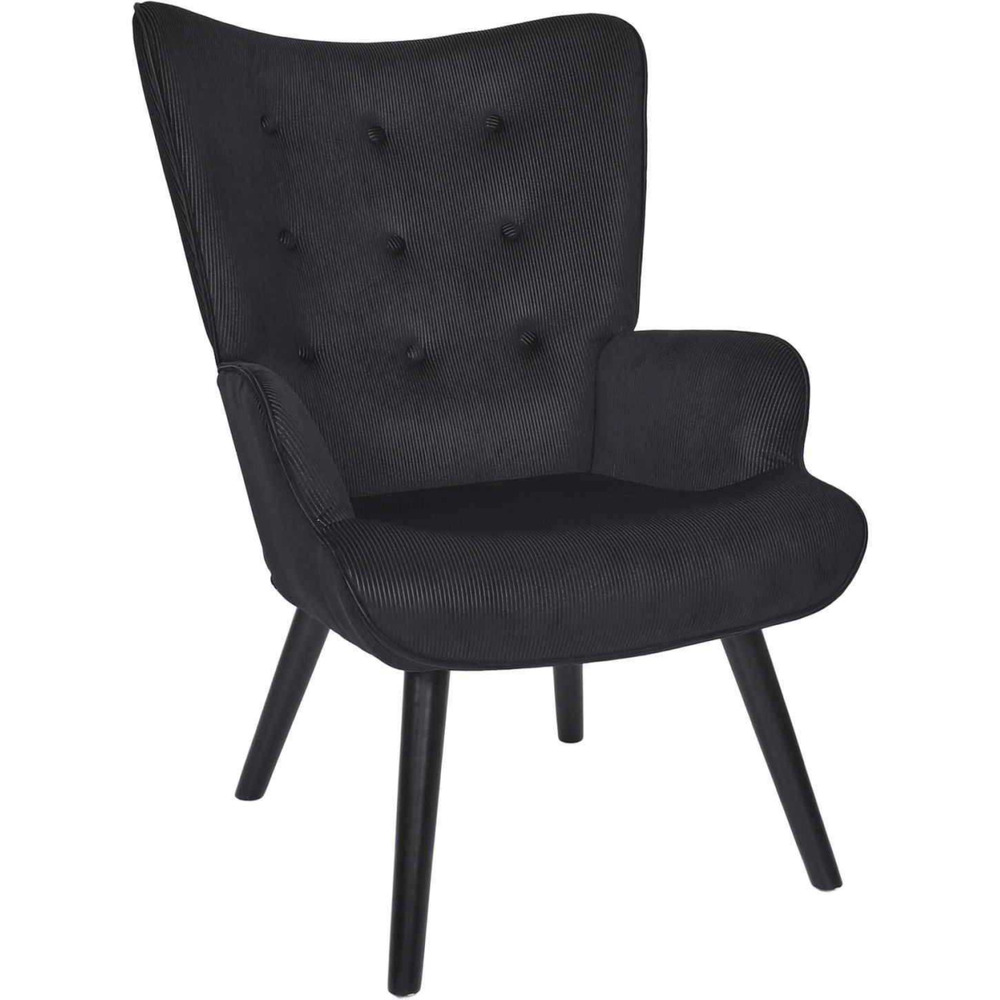 Fauteuil en velours côtelé giulia noir