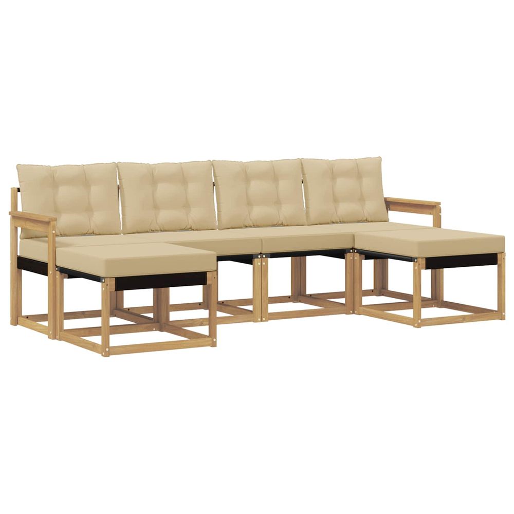 Ensemble de canapés d'extérieur 6 pc blanc et beige