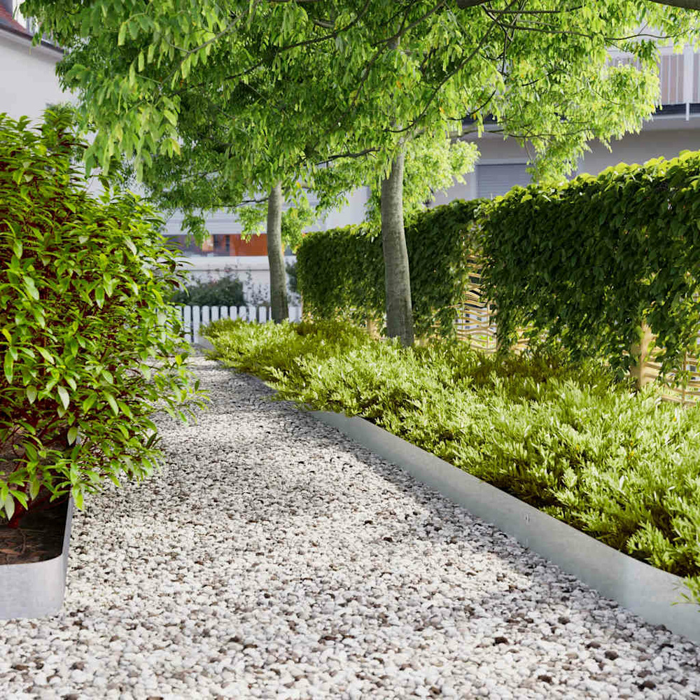 Bordures de pelouse 50 pcs 15x103 cm acier galvanisé