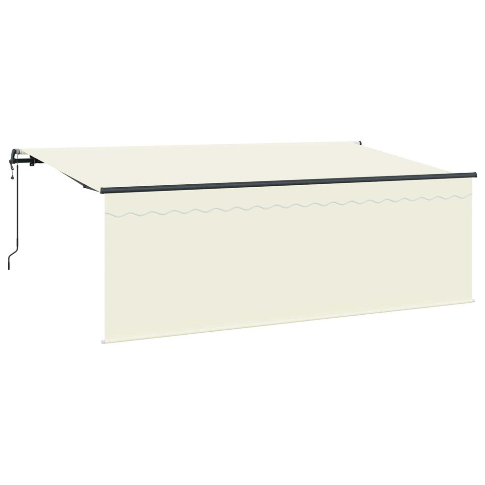 Auvent rétractable crème 350 x 200 cm polyester et aluminium