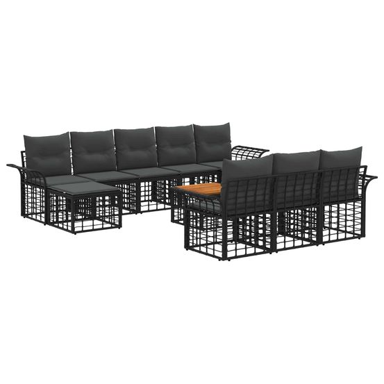 Ensemble de canapés d'extérieur 11 pc noir et gris foncé