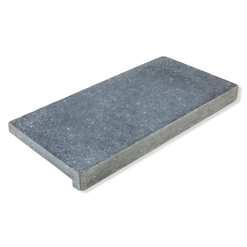 Margelle de piscine pierre irlande gris bleu 60x30x3-5cm vieillie avec retombée talon en l