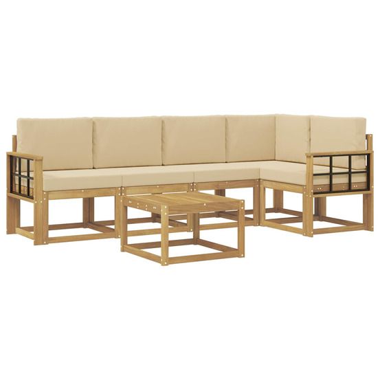 Ensemble de canapés d'extérieur 6 pc blanc et beige