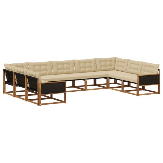 Ensemble de canapés d'extérieur 9 pc naturel et beige