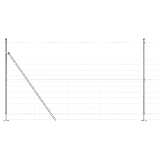 Clôture de prairie argent 25 x 1,4 m acier galvanisé