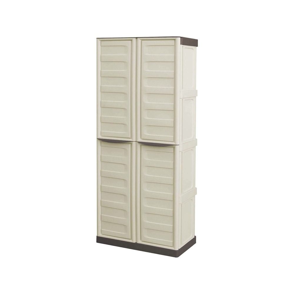 Armoire d'extérieur adenina, 3 étagères 70x39x165h cm beige