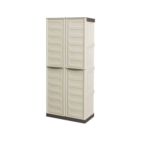 Armoire d'extérieur adenina, 3 étagères 70x39x165h cm beige