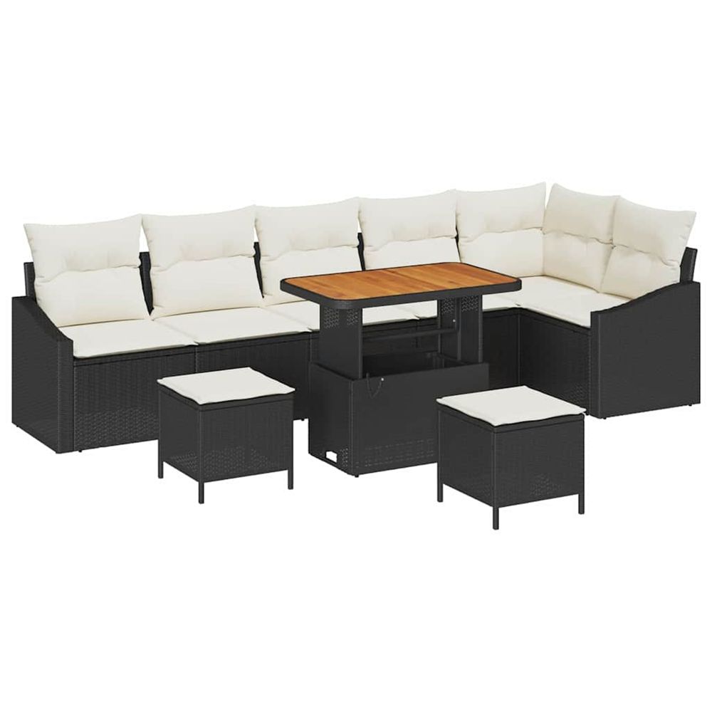 Ensemble de canapé de jardin 9 pc 7-nombre de places noir
