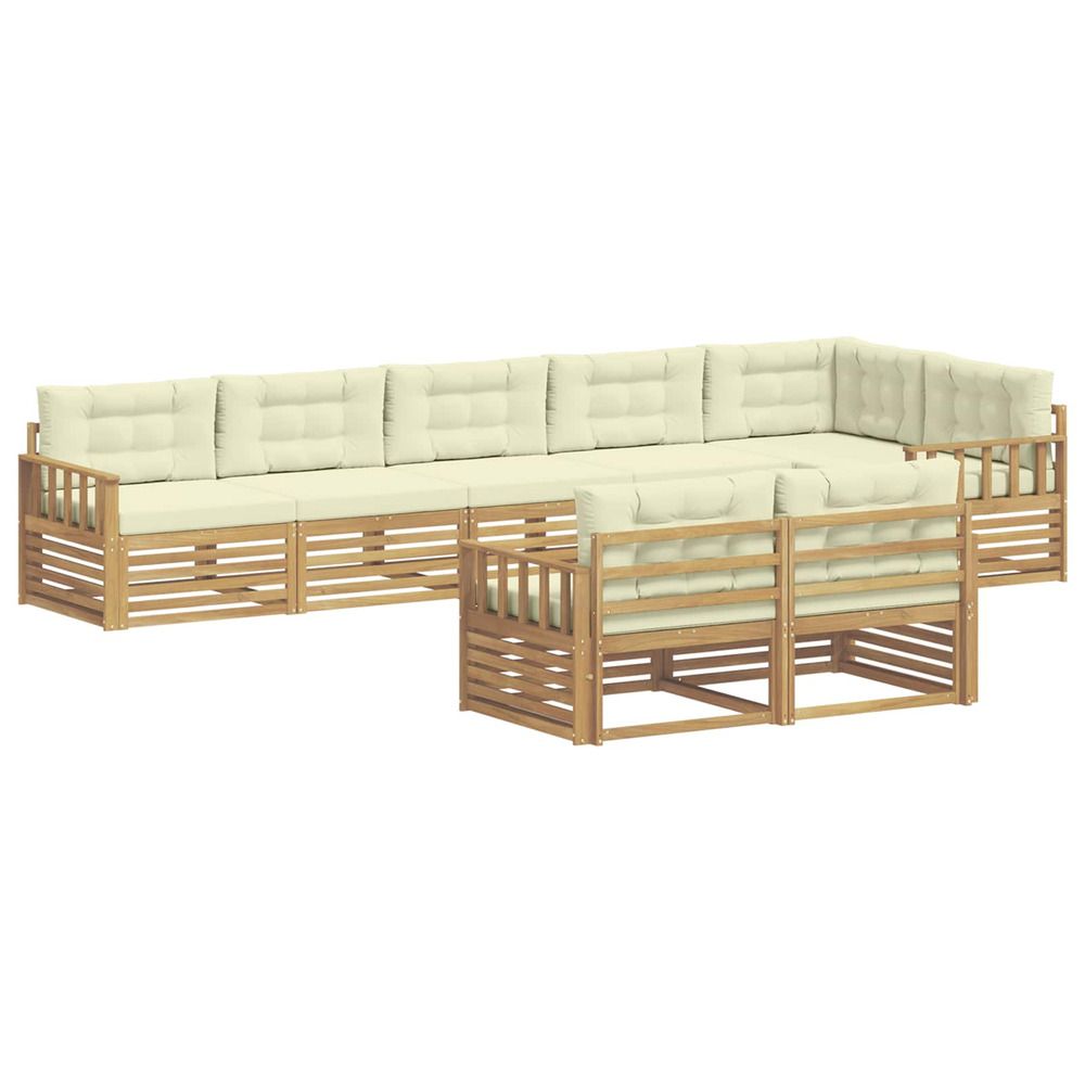 Ensemble de canapés d'extérieur 8 pc blanc et crème polyester