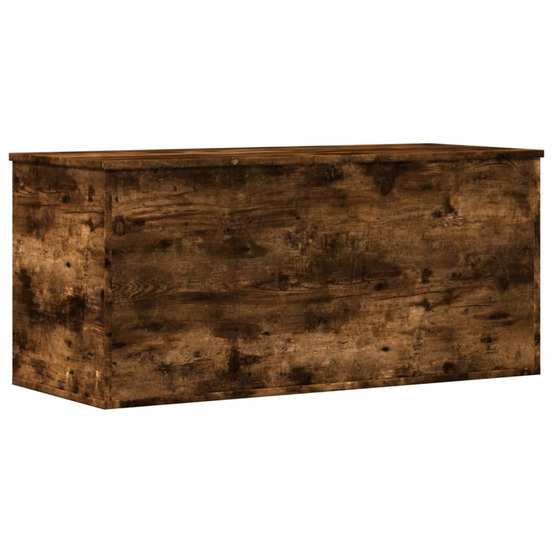 Boîte de rangement chêne fumé 100x42x46 cm bois d'ingénierie