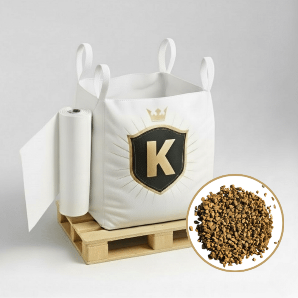 Kit graviers jaune + géotextile = 1 big bag gravier jaune 6/10 1.5t [environ 20m2 sur 5cm d'épaisseur] avec 1 géotextile 25m2