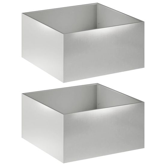 Cache-pot de jardin 2 pc argenté 100 x 100 x 40 cm