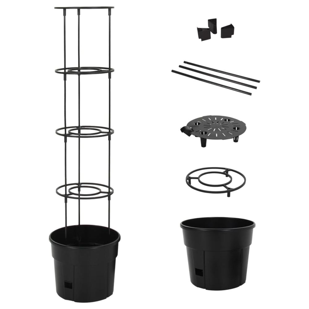 Jardinière d'extérieur à tomate anthracite ø29,5x115 cm polypropylène