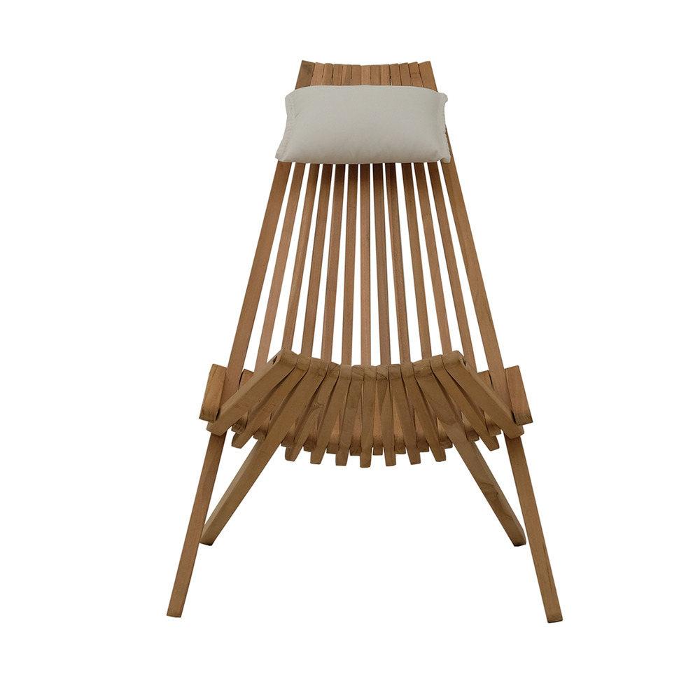 Chaise longue pliable en teck massif santiago