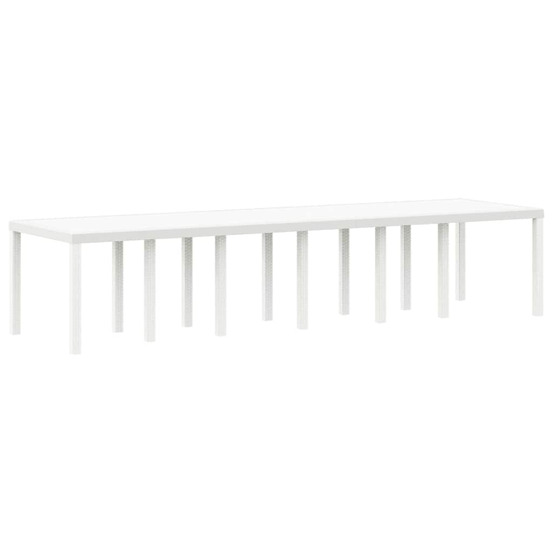 Table de jardin blanc 350 x 100 x 74 cm polyrotin