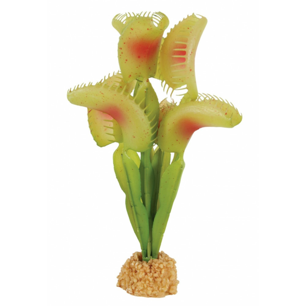 Plante carnivore artificielle, décoration aquarium, h 21 cm