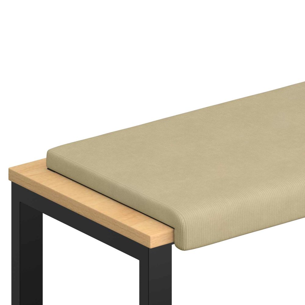 Coussin de banc velours côtelé vert gris profondeur 35 cm