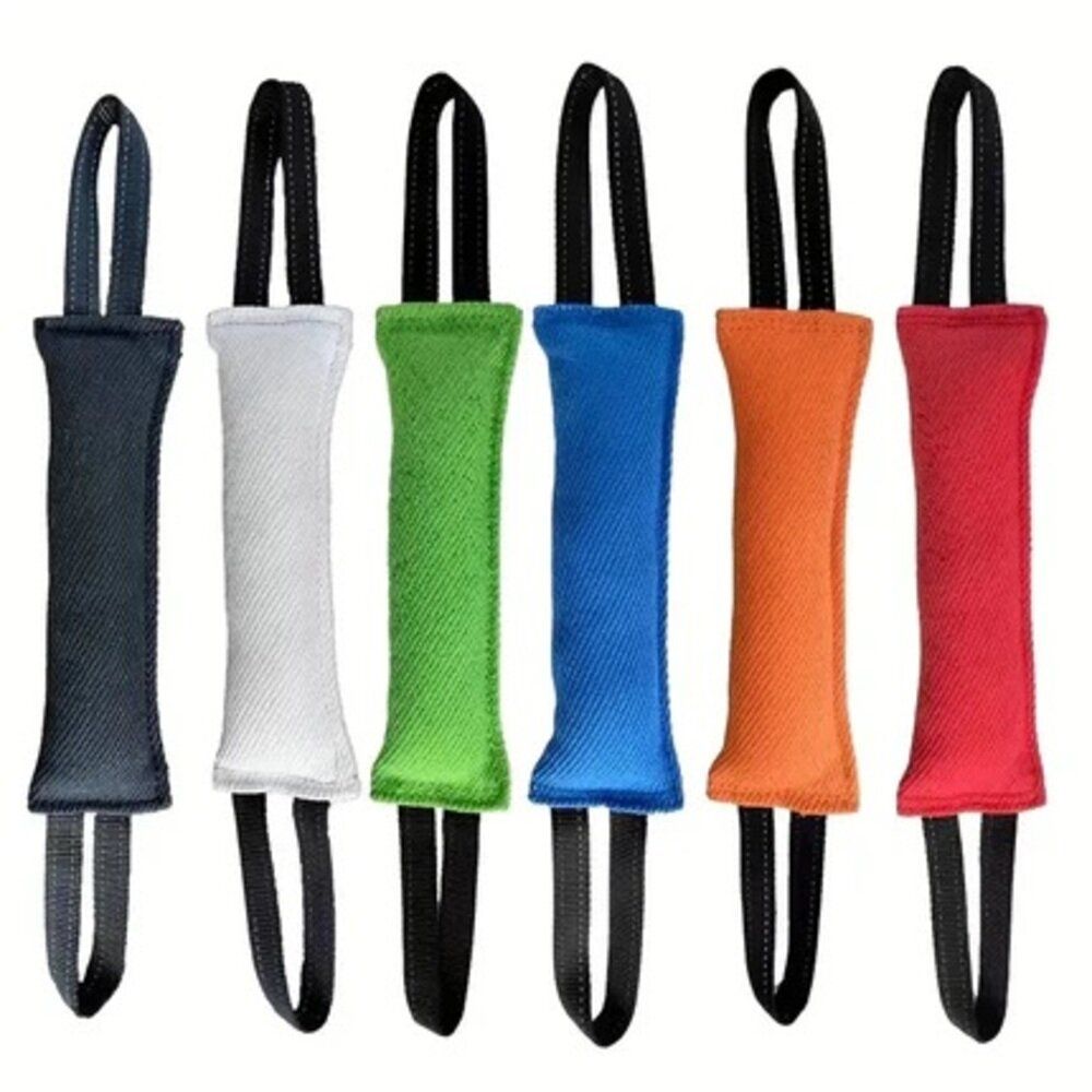 France croquettes boudin de jeu et de dressage pour chien 30 cm 2 lanières - bleu