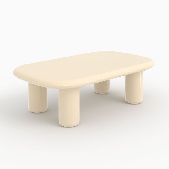 Lolly-table basse rectangulaire laquée blanche en mdf