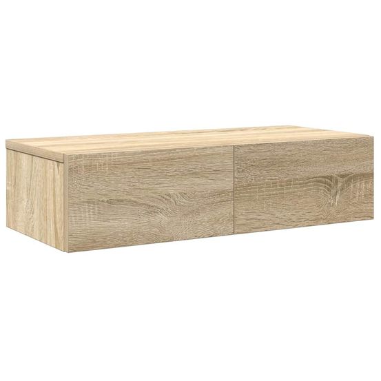 Étagère murale avec tiroirs chêne sonoma bois d'ingénierie