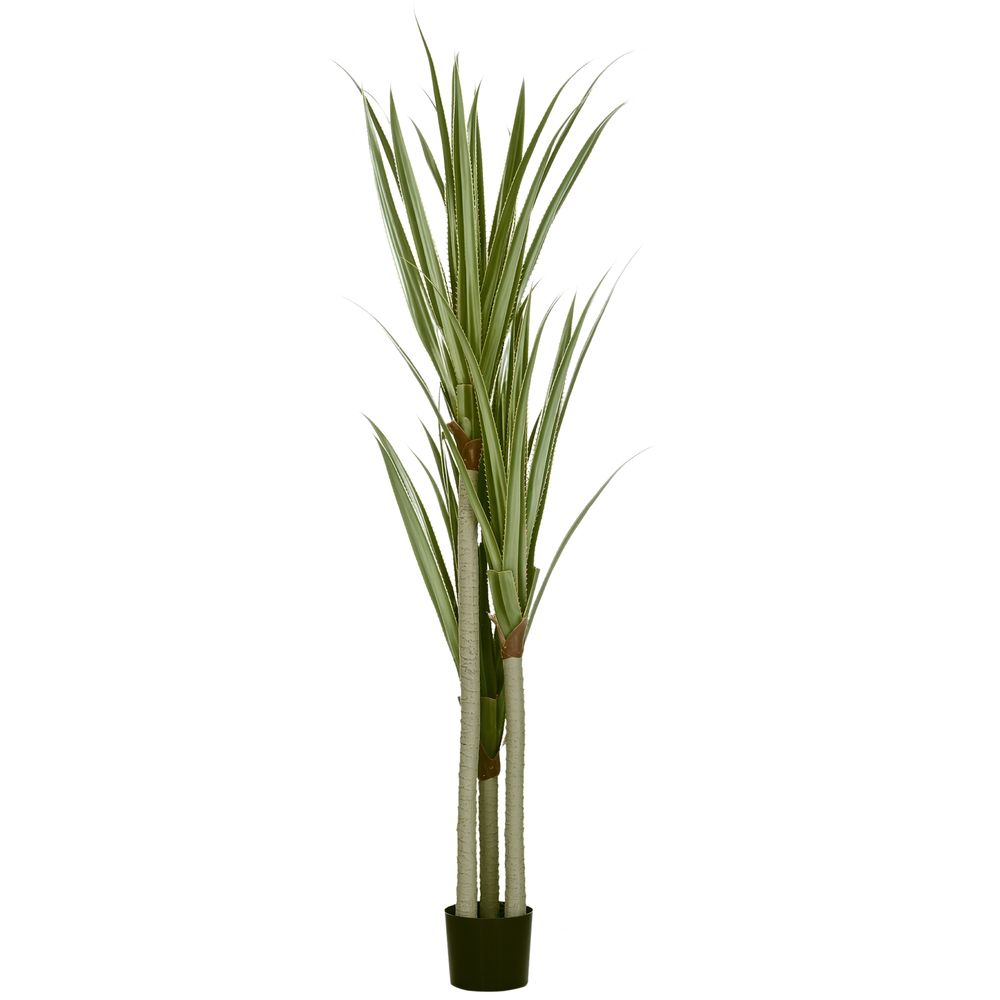 Yucca artificiel bambou plante intérieur effet naturel 190cm vert