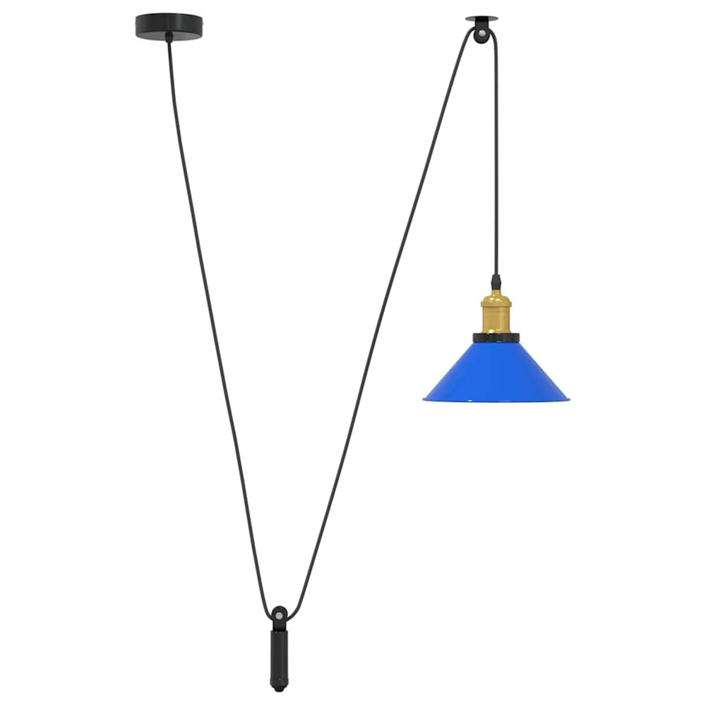 Lampe suspendue réglable hauteur e27 bleu foncé ø 22 cm métal