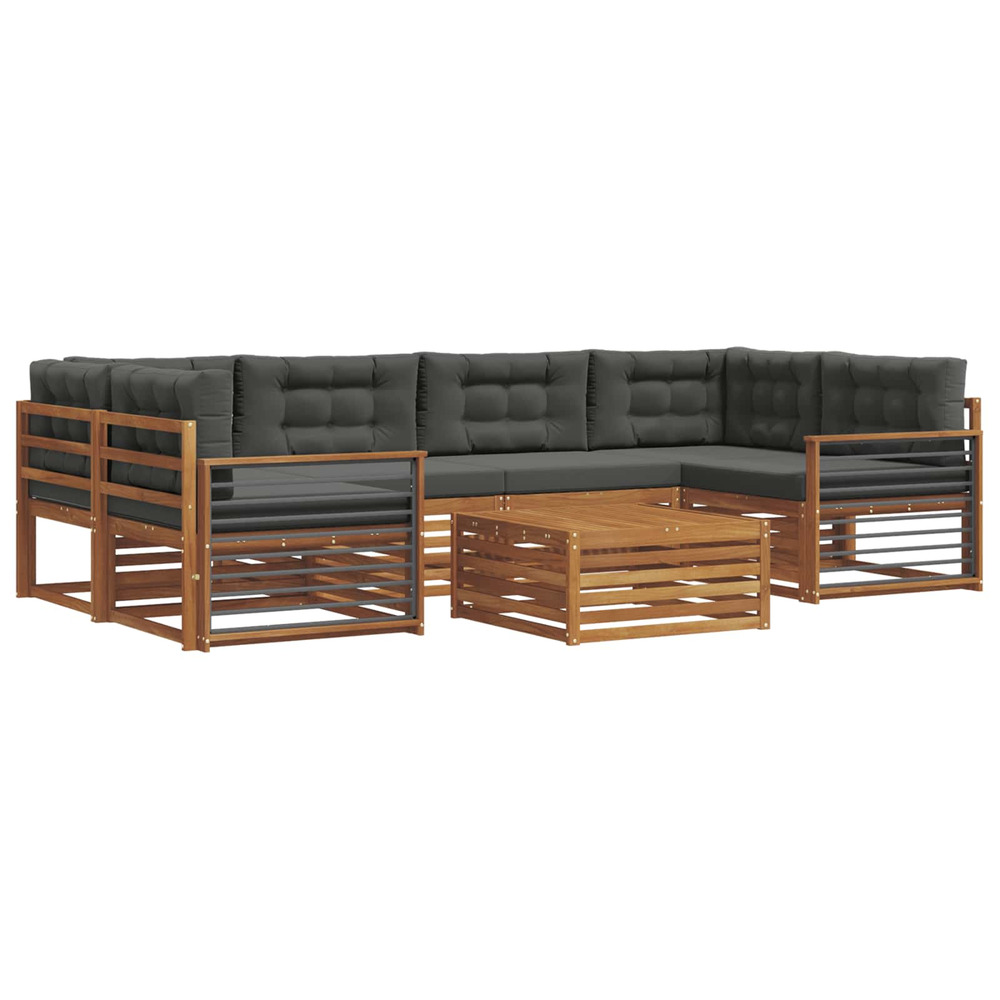 Ensemble de canapés d'extérieur 8 pcs naturel et anthracite