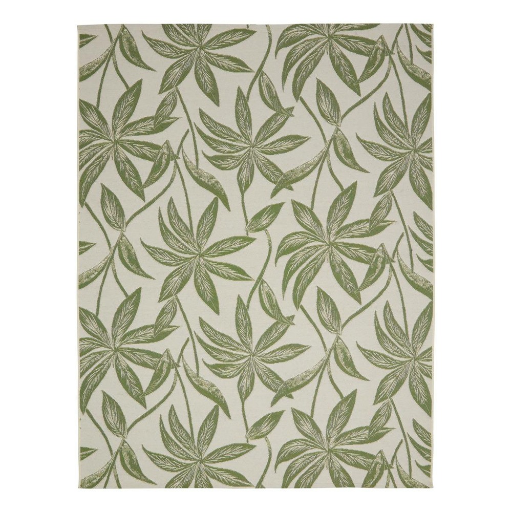 Tapis d'extérieur kepa 300x200cm motif feuilles vertes