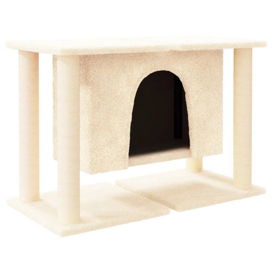 Arbre à chat avec griffoirs en sisal crème 50 cm