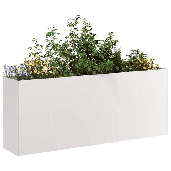 Très grande jardinière acier inoxydable design moderne 200x40x80 cm
