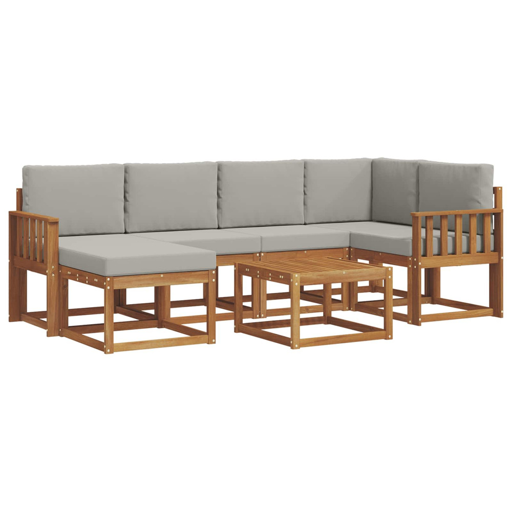 Ensemble de canapés d'extérieur 7 pcs gris naturel et clair