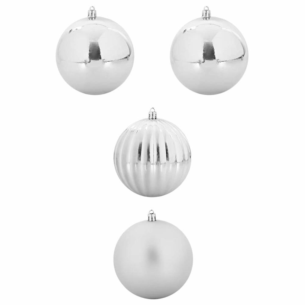 Ensemble de boules de noël 4 pcs argent plastique
