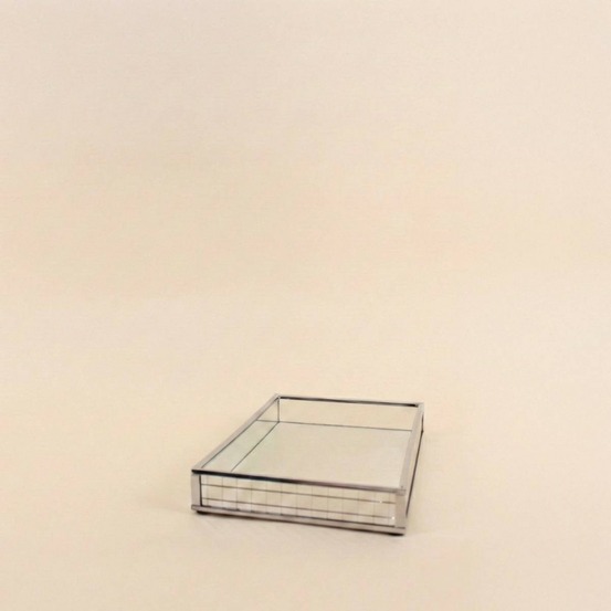 Plateau à facettes miroir 24x14cm