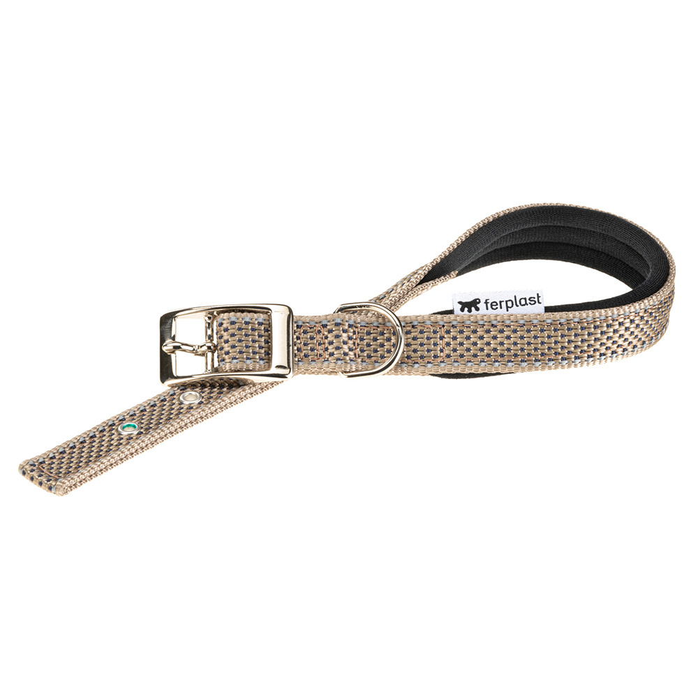 Collier pour chiens réfléchissant rembourré daytona deluxe c20/43, réglable, boucle en métal, marron-noir